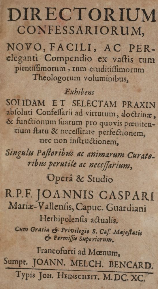 Große Abbildung Nr.1: 140-237 Gaspard (de Mergentheim),J.: (Alte Drucke, Handschriften und Theologie)
