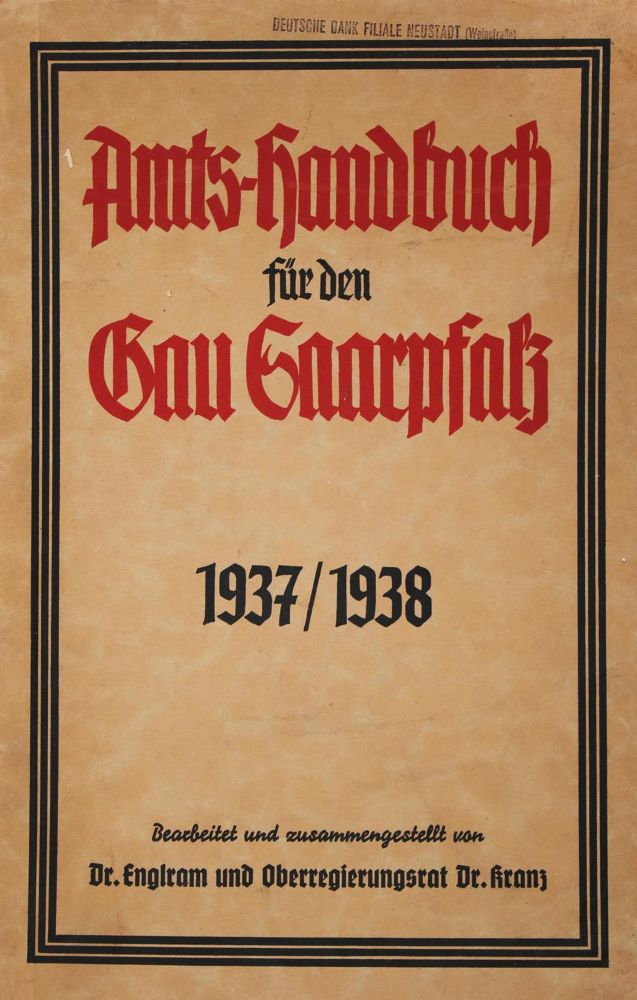 Große Abbildung Nr.1: 140-2385 Amtshandbuch: (Deutschland, Saarpfalz)