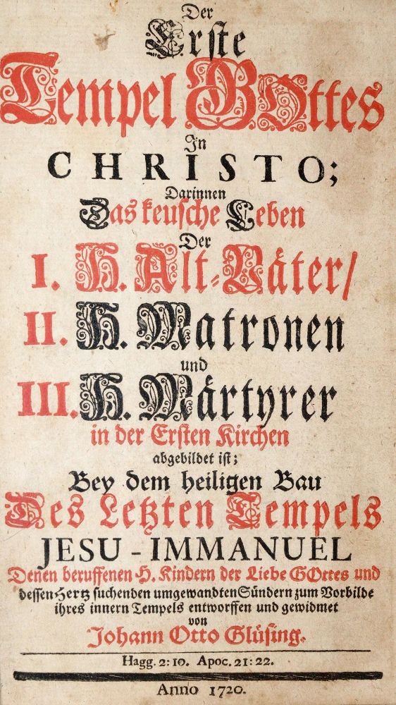 Große Abbildung Nr.1: 140-250 Glüsing,J.O.: (Alte Drucke, Handschriften und Theologie)