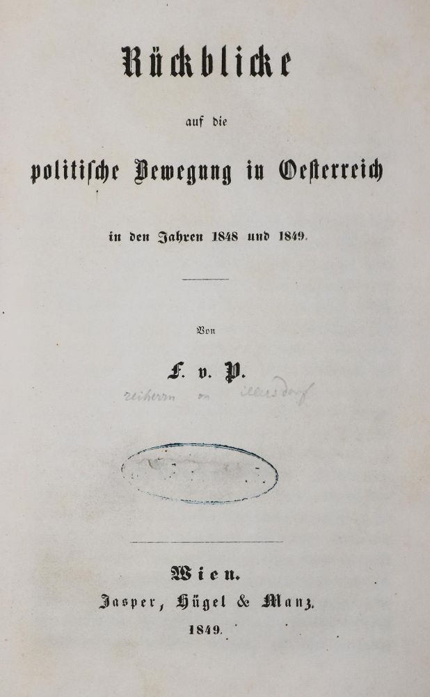 Große Abbildung Nr.1: 140-2508 (Pillersdorf,F.X.v.).: (Österreich)