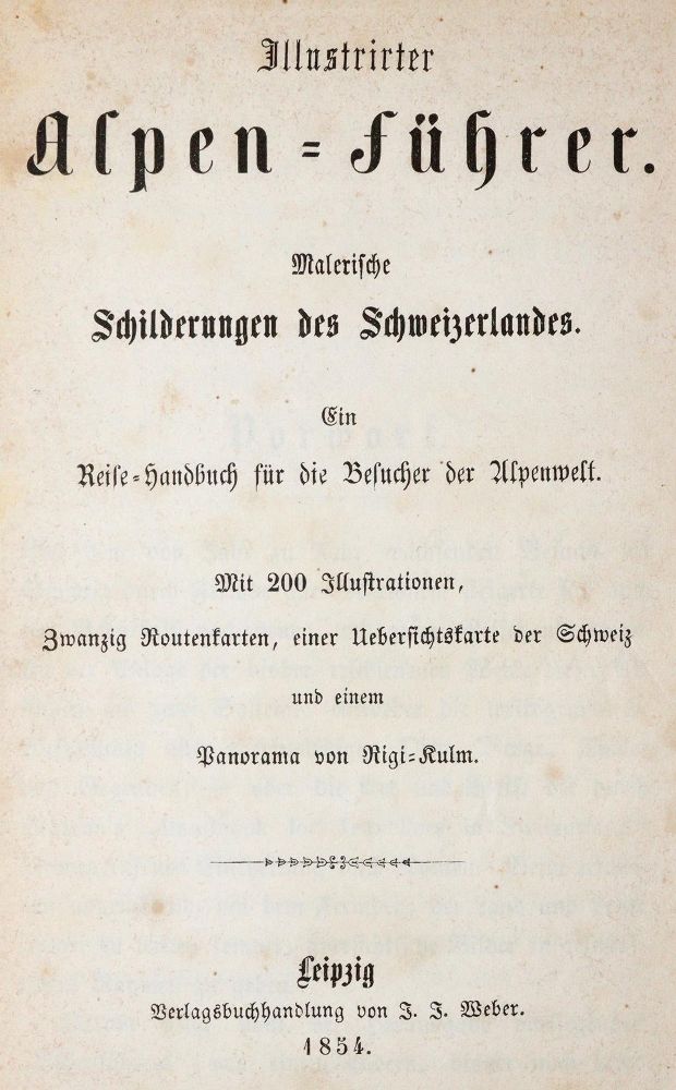 Große Abbildung Nr.1: 140-2537 Illustrirter Alpen-Führer.: (Schweiz)