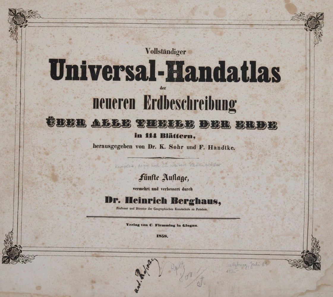 Große Abbildung Nr.4: 140-2561 Sohr,K. u. F.Handtke.: (Verschiedene Länder - Geschichte, Atlanten)