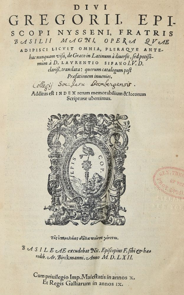 Große Abbildung Nr.1: 140-259 Gregor von Nyssa.: (Alte Drucke, Handschriften und Theologie)