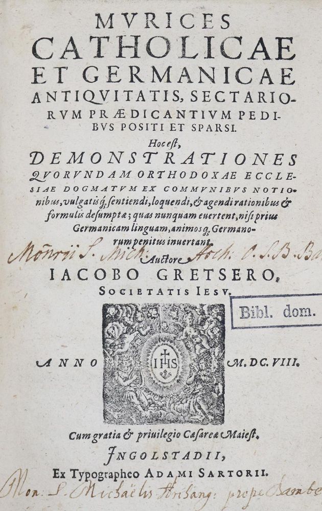Große Abbildung Nr.1: 140-261 Gretser,J.: (Alte Drucke, Handschriften und Theologie)