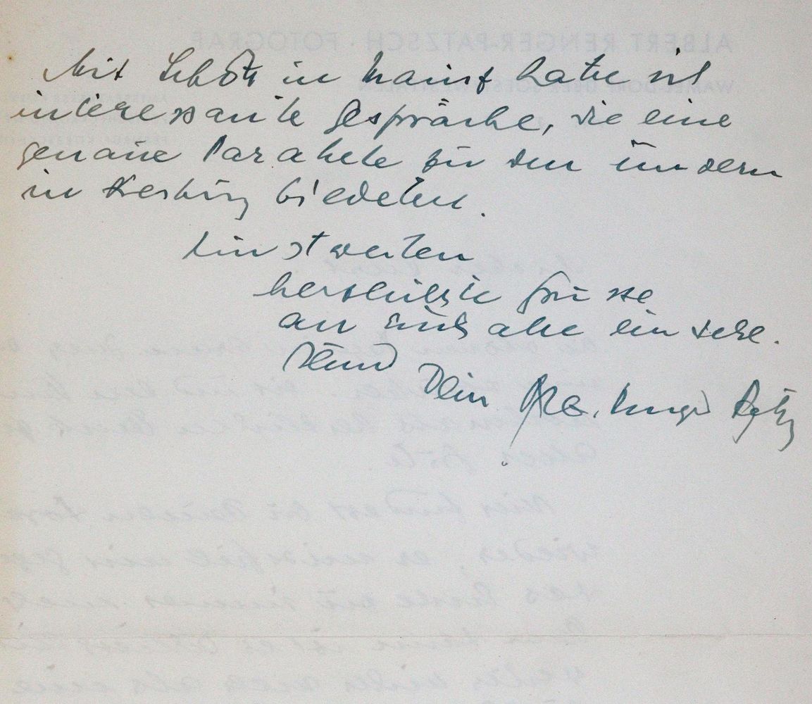 Große Abbildung Nr.2: 140-2700 Renger-Patzsch, Albert,: (Autographen)