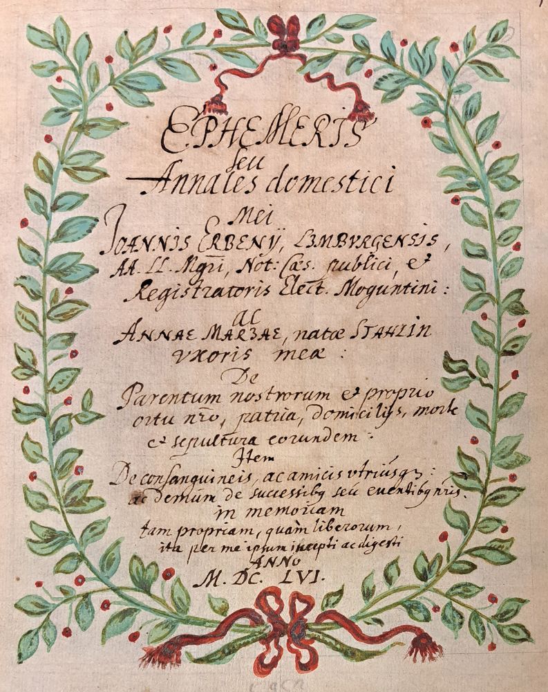 Große Abbildung Nr.2: 140-279 Ephemeris seu Annales: (Handschriften)