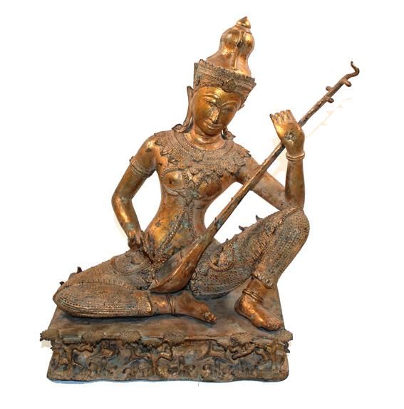 Große Abbildung Nr.1: 140-2878 Sarasvati Bronze: (Asiatika)