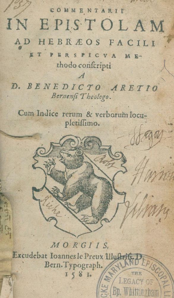 Große Abbildung Nr.1: 140-29 Aretius,B.: (Alte Drucke, Handschriften und Theologie)