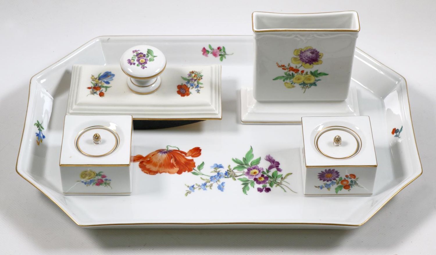 Große Abbildung Nr.1: 140-3046 Meissen Schreibgarnitur: (Porzellan u. Keramik, Meissen)
