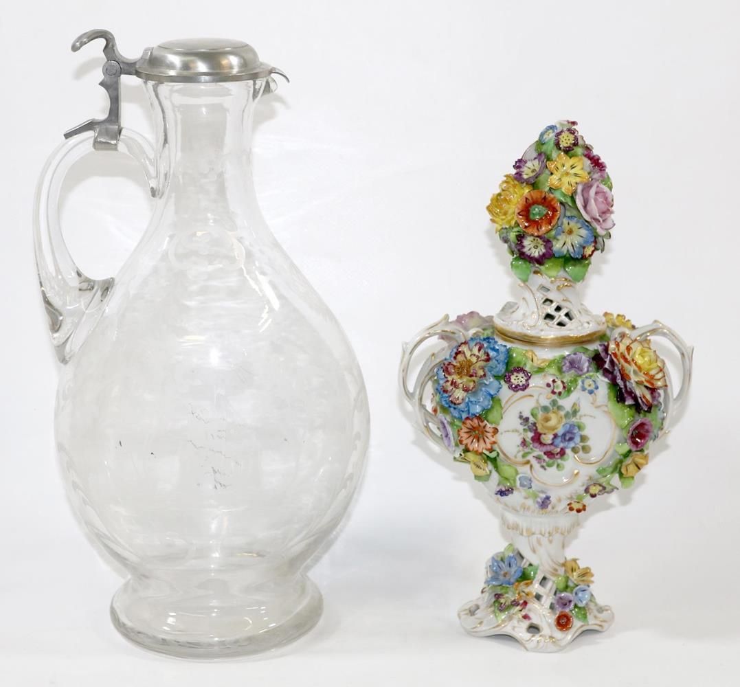 Große Abbildung Nr.1: 140-3052 Plauen prächtige Henkelvase: (Porzellan u. Keramik)