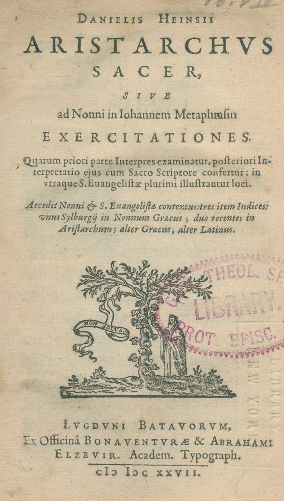 Große Abbildung Nr.1: 140-307 Heinsius,D.: (Alte Drucke, Handschriften und Theologie)