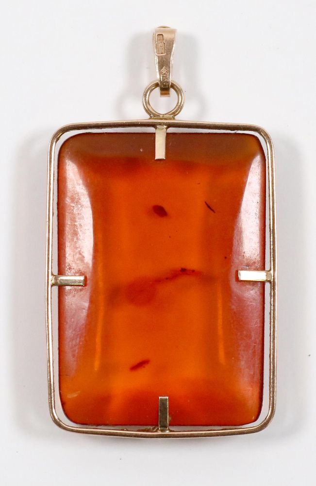 Große Abbildung Nr.1: 140-3070 Bernsteinanhänger 583 GG.: (Schmuck, Anhänger)