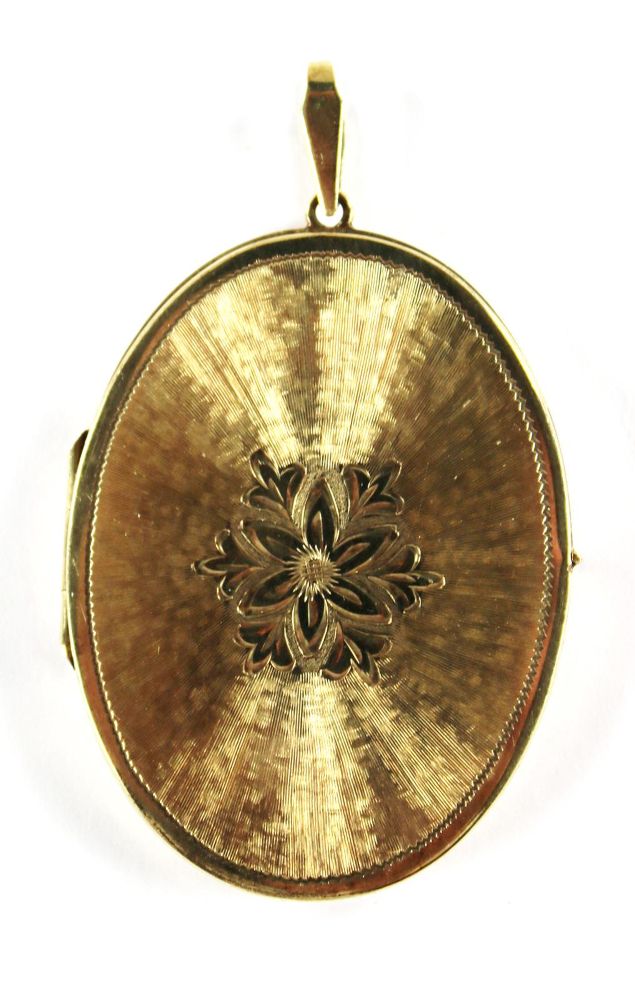 Große Abbildung Nr.1: 140-3071 Großes Gelbgoldmedaillon.: (Schmuck, Anhänger)