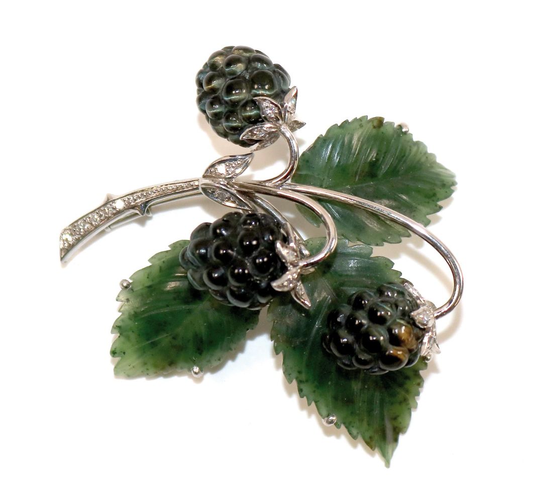 Große Abbildung Nr.1: 140-3080 Brombeerbrosche 750: (Schmuck, Broschen)
