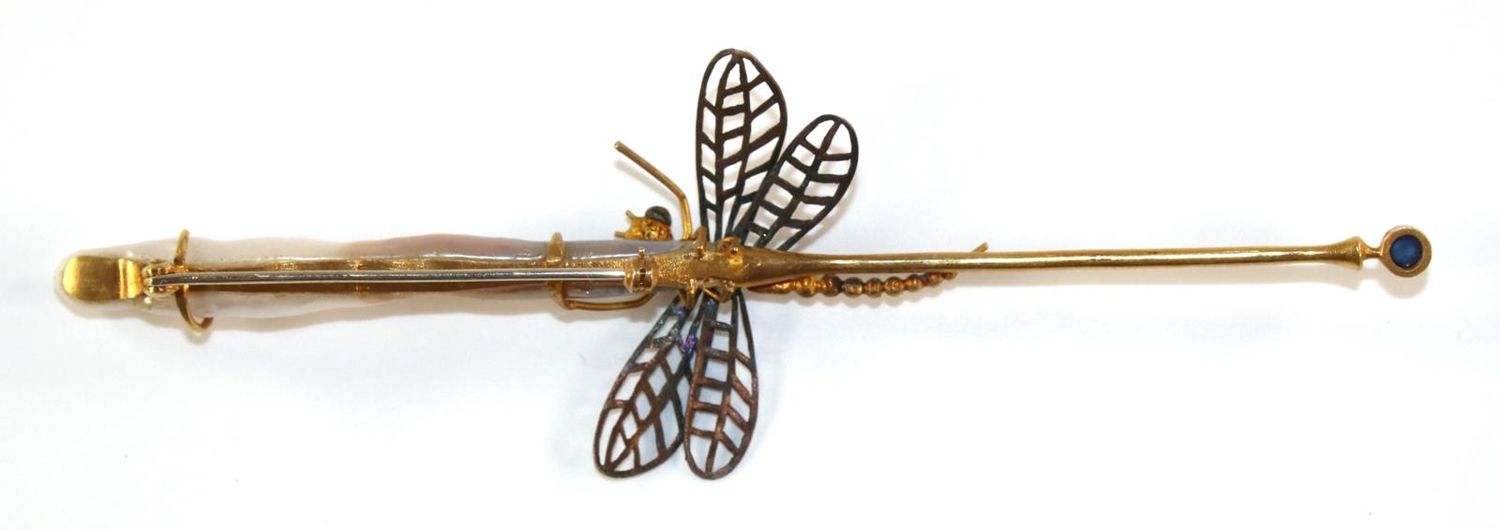 Große Abbildung Nr.2: 140-3083 Libellenbrosche 750 GG.: (Schmuck, Broschen)