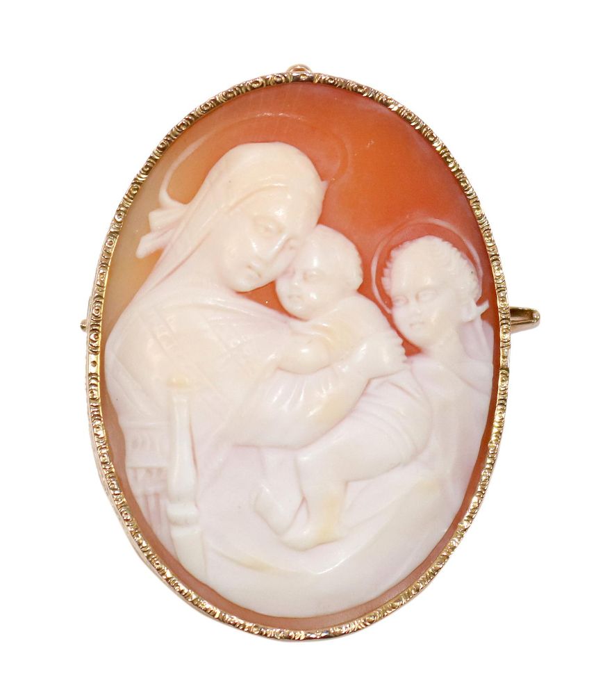 Große Abbildung Nr.1: 140-3087 Muschelkamee in 585 GG: (Schmuck, Broschen)