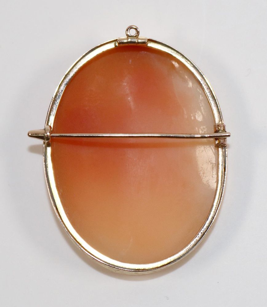 Große Abbildung Nr.2: 140-3087 Muschelkamee in 585 GG: (Schmuck, Broschen)