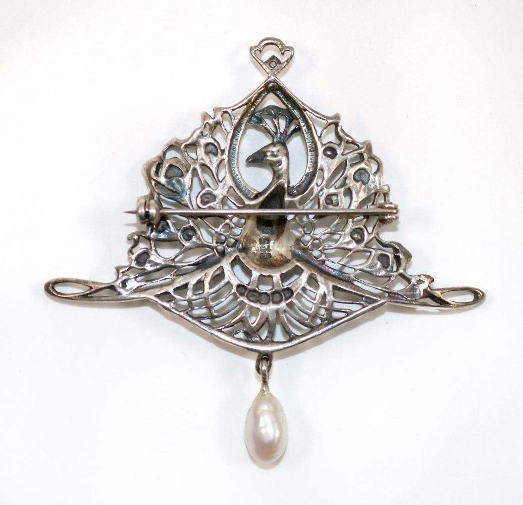 Große Abbildung Nr.2: 140-3088 Pfauenbrosche: (Schmuck, Broschen)
