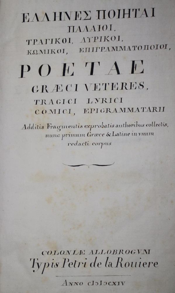 Große Abbildung Nr.1: 140-309 (Hellenes Poieai Palaioi,: (Alte Drucke, Handschriften und Theologie)