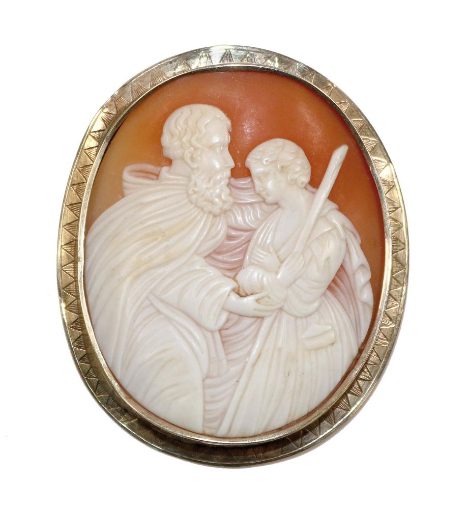 Große Abbildung Nr.1: 140-3091 Prächtige Muschelkamee: (Schmuck, Broschen)
