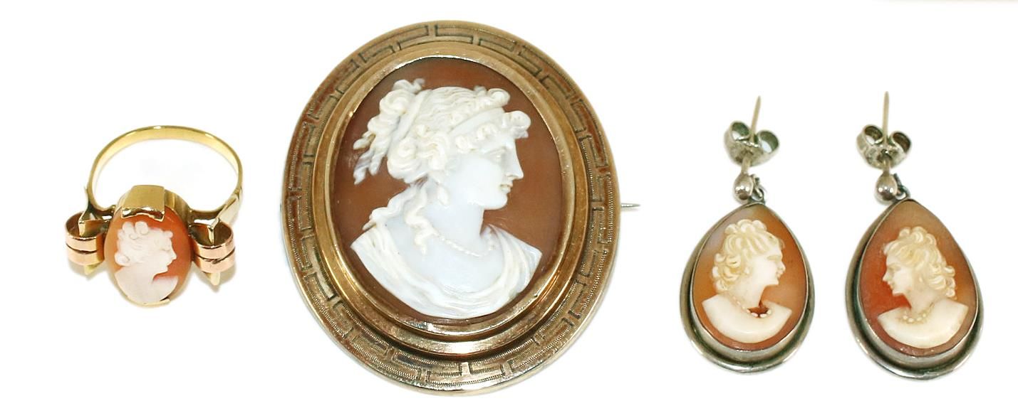 Große Abbildung Nr.1: 140-3115 Demiparure mit Kameen.: (Schmuck)