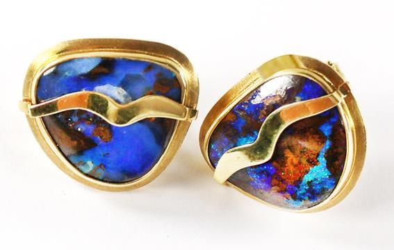 Große Abbildung Nr.1: 140-3141 Prächtige Boulderopal: (Schmuck, Ohrringe)