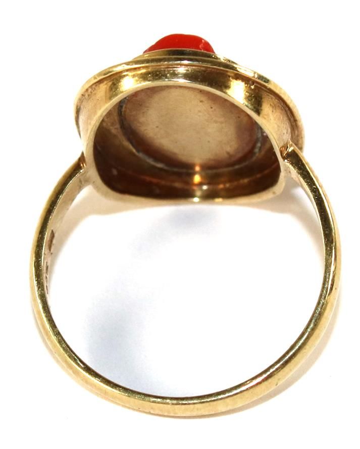 Große Abbildung Nr.2: 140-3147 Antike Korallengemme: (Schmuck, Ringe)