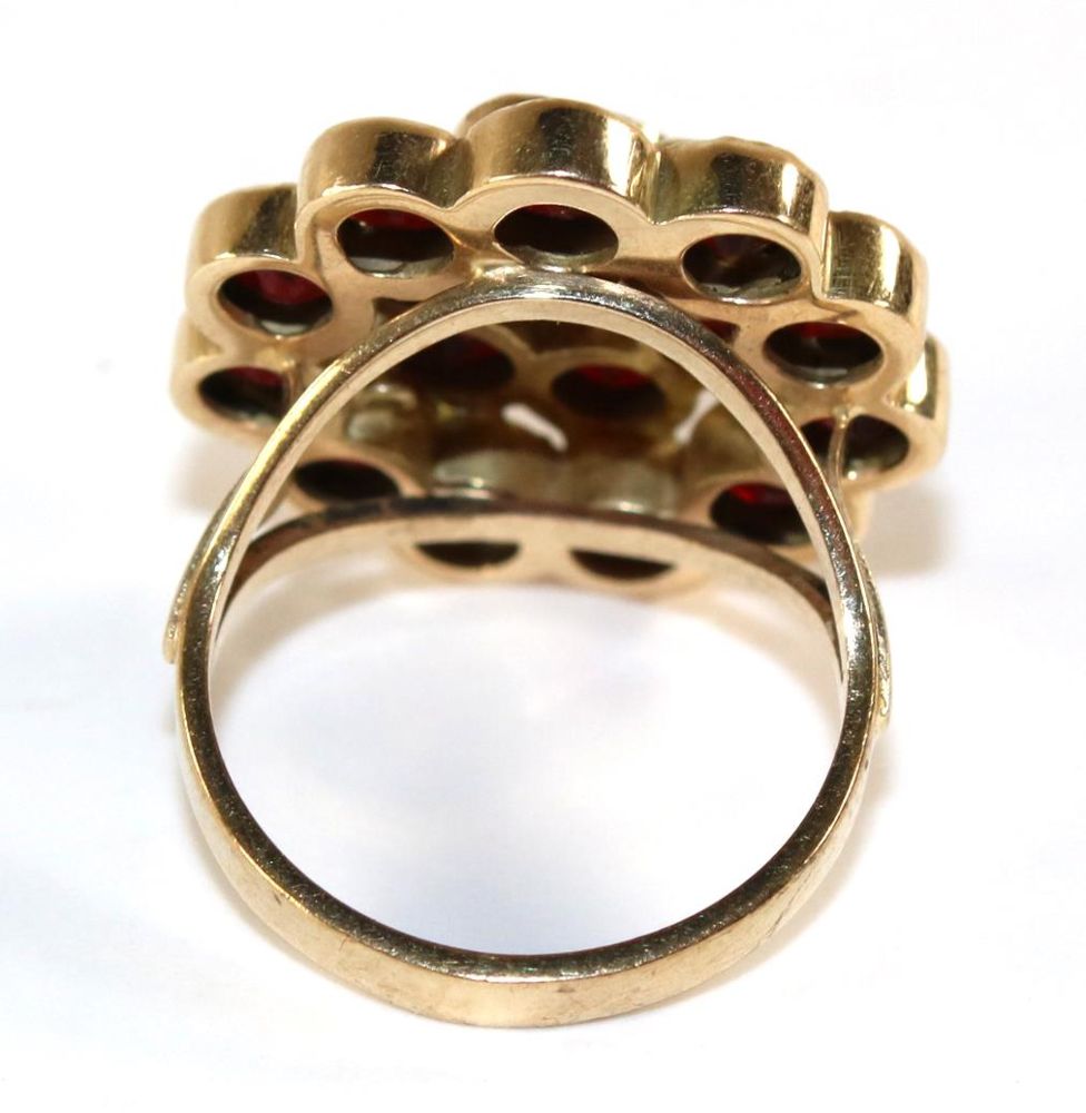 Große Abbildung Nr.2: 140-3155 Granatring 585 GG.: (Schmuck, Ringe)