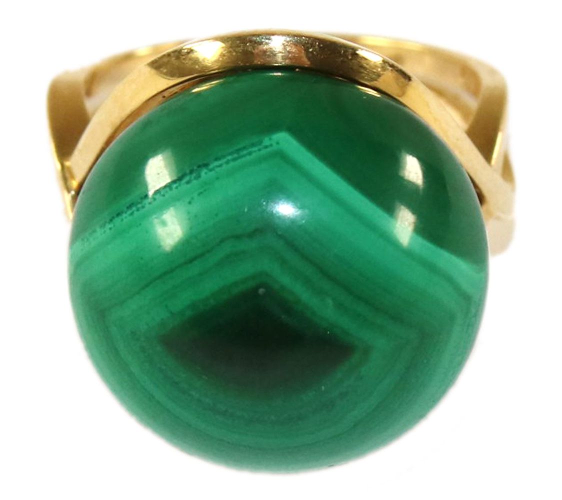 Große Abbildung Nr.2: 140-3158 Malachitring 750 GG.: (Schmuck, Ringe)