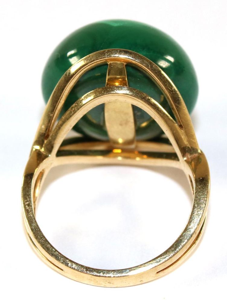 Große Abbildung Nr.3: 140-3158 Malachitring 750 GG.: (Schmuck, Ringe)