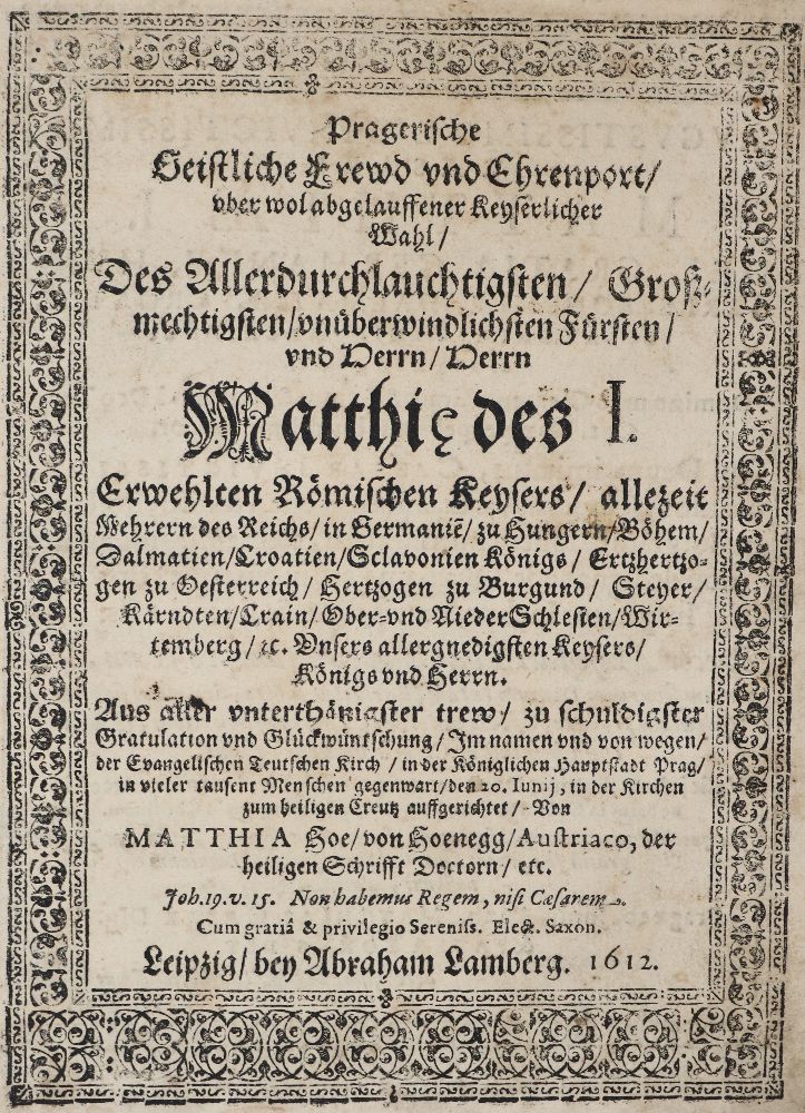 Große Abbildung Nr.1: 140-318 Hoe von Hoenegg,M.: (Alte Drucke, Handschriften und Theologie)