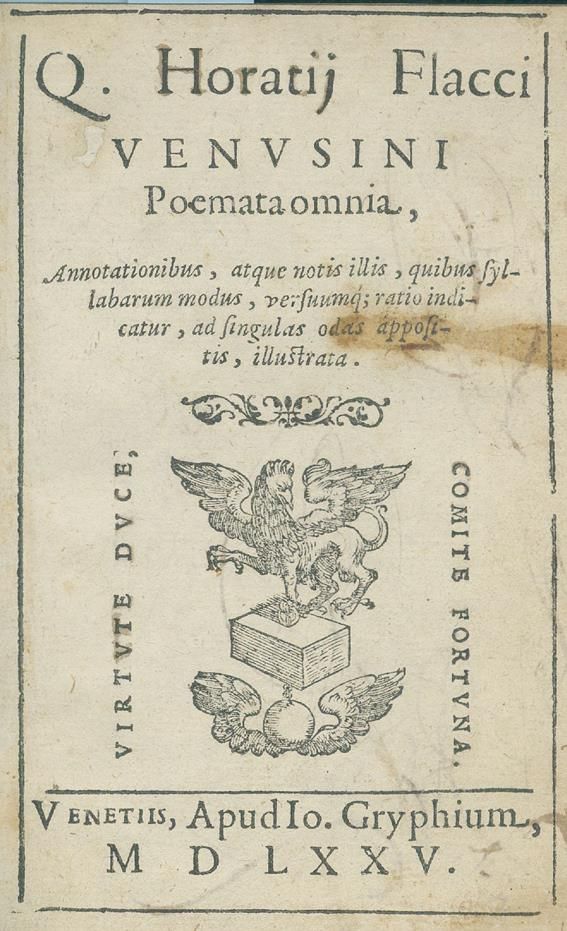 Große Abbildung Nr.1: 140-320 Horatius Flaccus.: (Alte Drucke, Handschriften und Theologie)