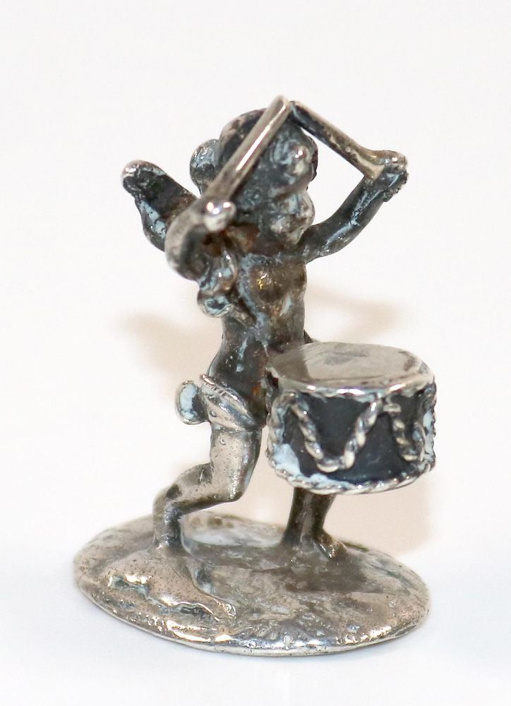 Große Abbildung Nr.1: 140-3205 Engel mit Trommel.: (Silber, Miniaturen)