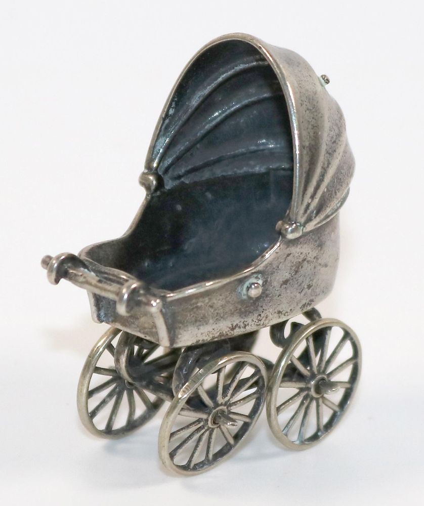 Große Abbildung Nr.1: 140-3212 Kinderwagen: (Silber, Miniaturen)