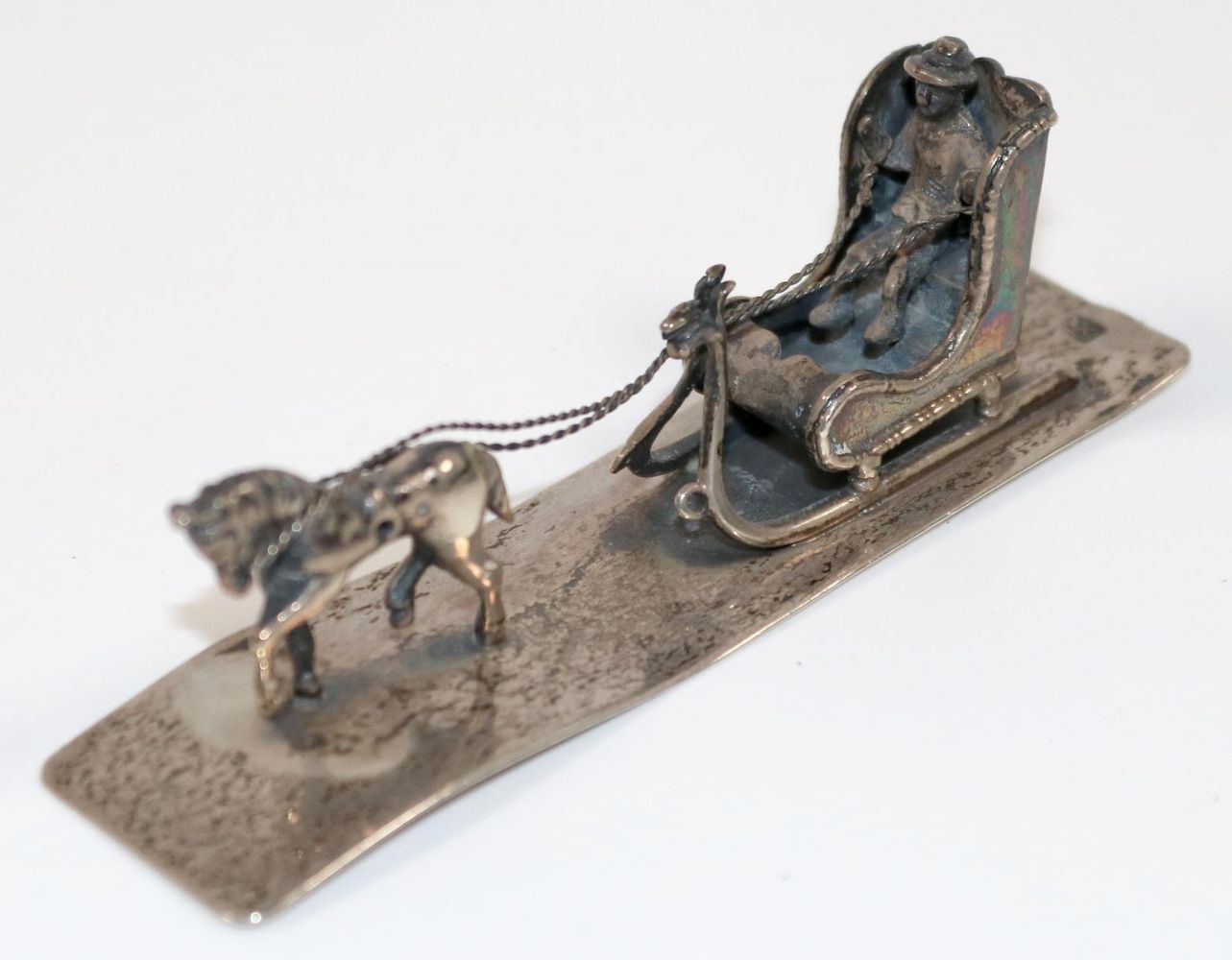 Große Abbildung Nr.2: 140-3223 Schlittenfahrt zu Pferd.: (Silber, Miniaturen)