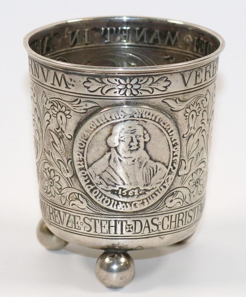 Große Abbildung Nr.2: 140-3231 Münzbecher mit Martin Luther: (Silber)