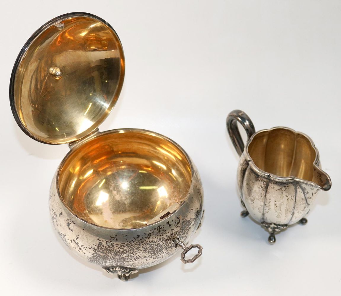 Große Abbildung Nr.2: 140-3253 Zuckerdose u. Milchkännchen: (Silber, Tischdekoration)