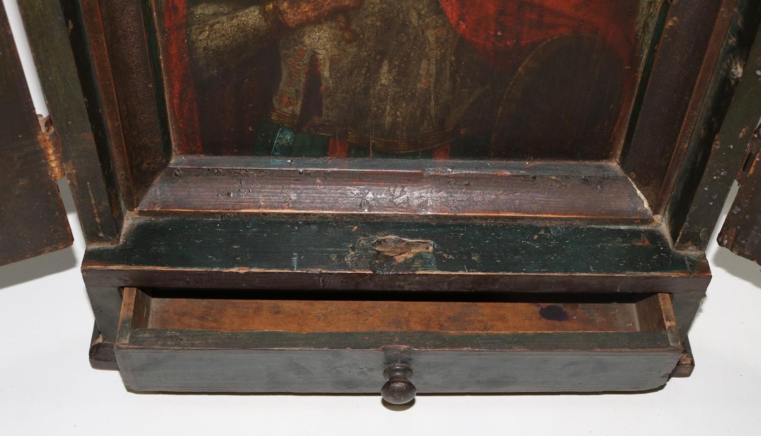 Große Abbildung Nr.4: 140-3282 Hausaltar Tryptichon.: (Skulpturen - Plastiken, Religiöse Volkskunst)
