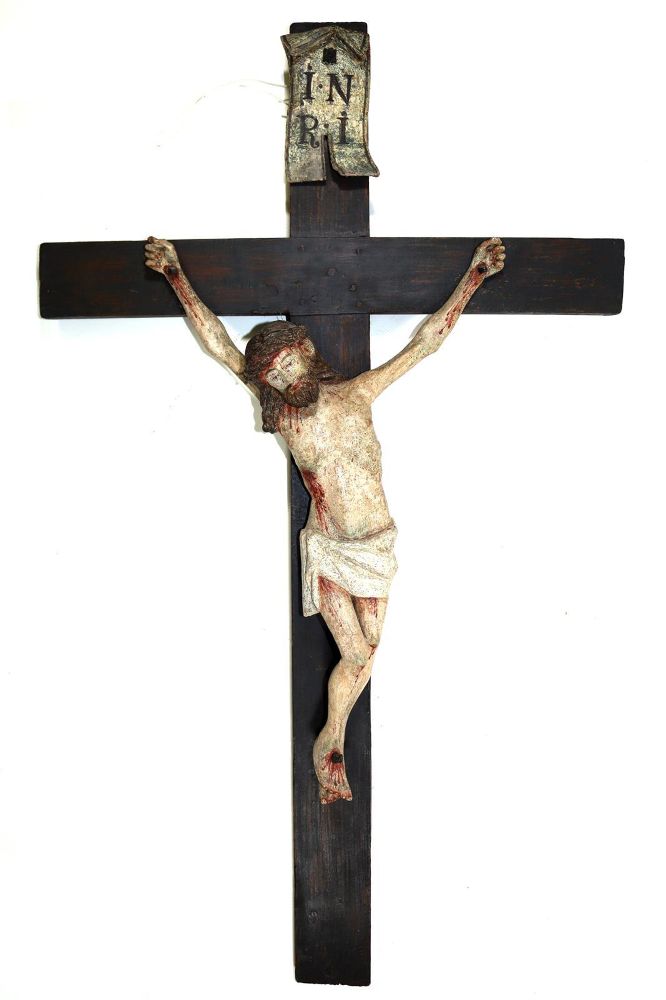 Große Abbildung Nr.1: 140-3284 Kruzifix, Corpus Christi.: (Skulpturen - Plastiken, Religiöse Volkskunst)