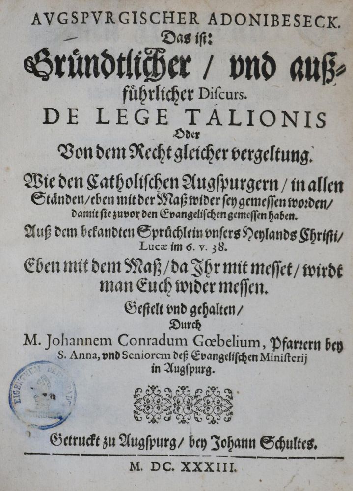 Große Abbildung Nr.1: 140-33 Göbel,J.C.: (Augsburg)