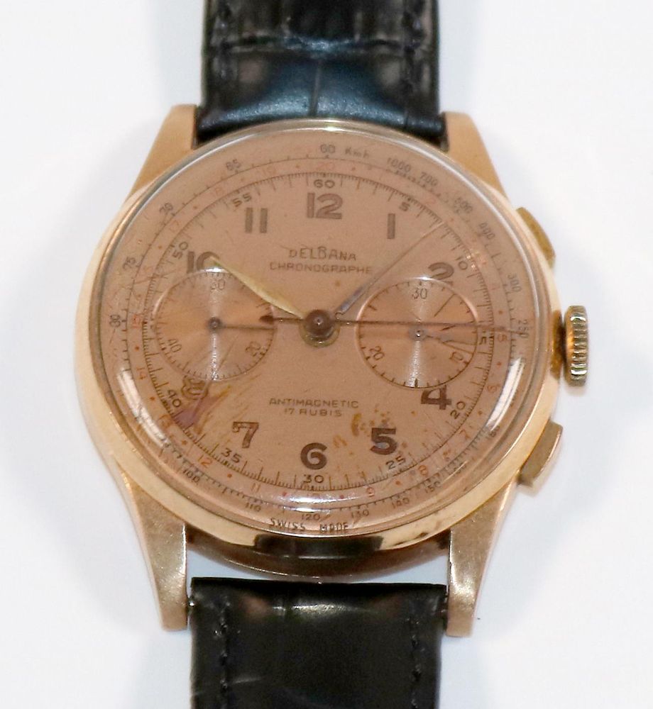 Große Abbildung Nr.2: 140-3317 Delbana Chronographe: (Uhren, Armbanduhren)