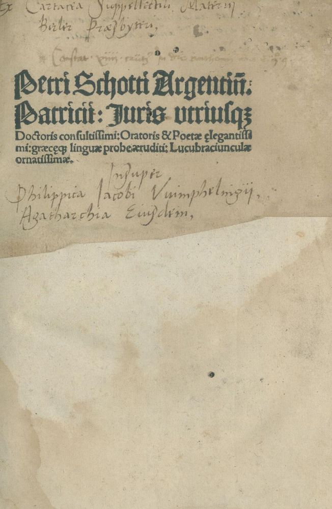 Große Abbildung Nr.12: 140-335 Schott,P.: (Inkunabeln)