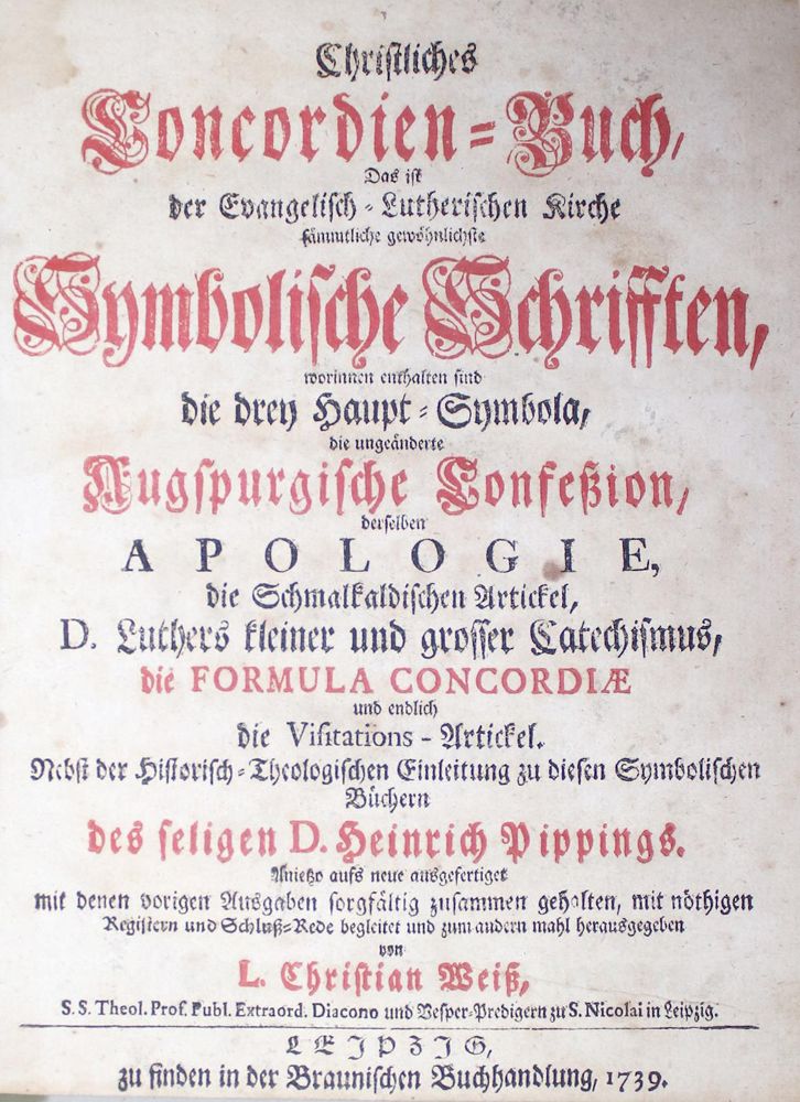 Große Abbildung Nr.1: 140-369 Konkordienbuch.: (Alte Drucke, Handschriften und Theologie)