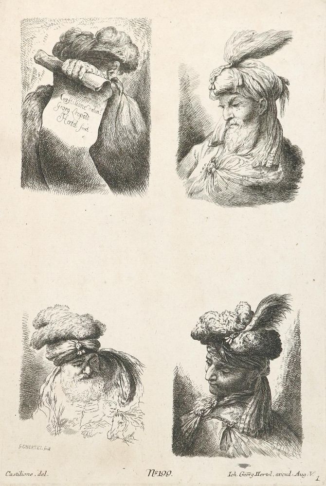 Große Abbildung Nr.2: 140-3884 Castiglione, Giovanni Benedetto: (Künstlergraphik)