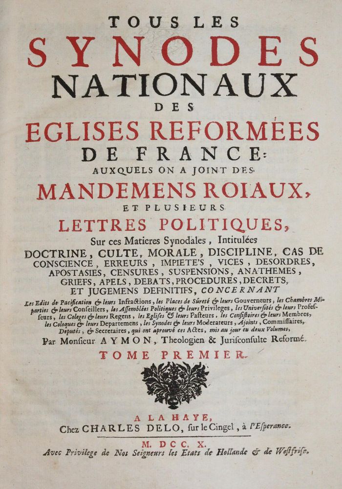 Große Abbildung Nr.1: 140-39 Aymon,J.: (Alte Drucke, Handschriften und Theologie)