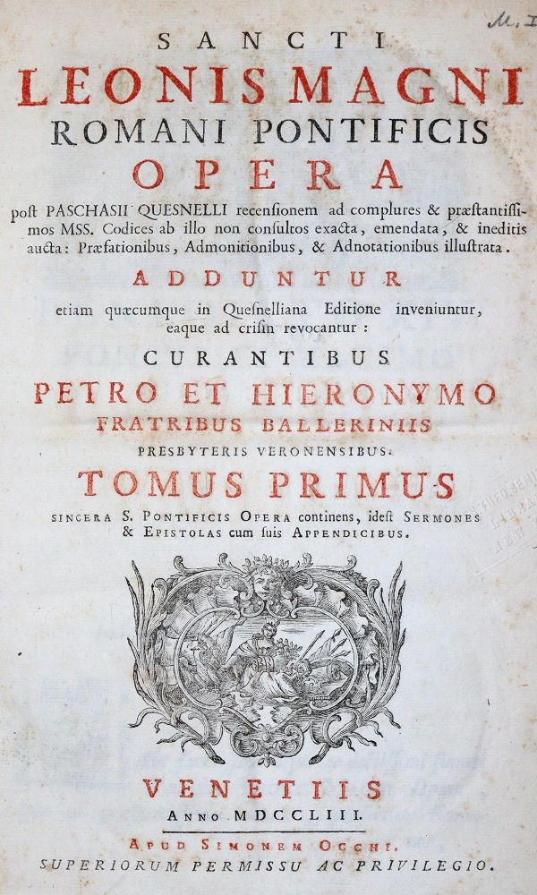 Große Abbildung Nr.1: 140-403 Leo I., Papst.: (Alte Drucke, Handschriften und Theologie)
