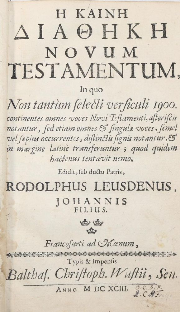 Große Abbildung Nr.1: 140-406 Leusden,R. (Hrsg.).: (Alte Drucke, Handschriften und Theologie)