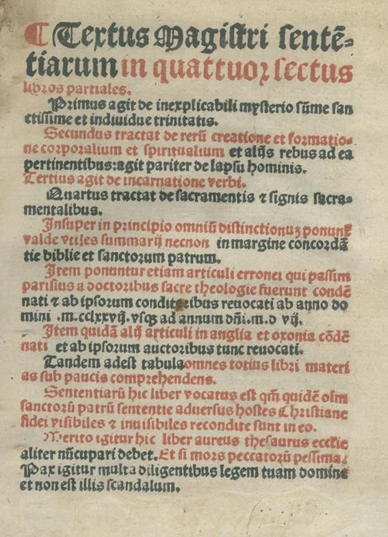 Große Abbildung Nr.1: 140-410 Lombardus,P.: (Alte Drucke, Handschriften und Theologie)
