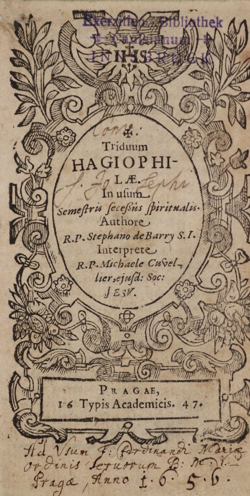 Große Abbildung Nr.1: 140-44 Barry,P.de.: (Alte Drucke, Handschriften und Theologie)