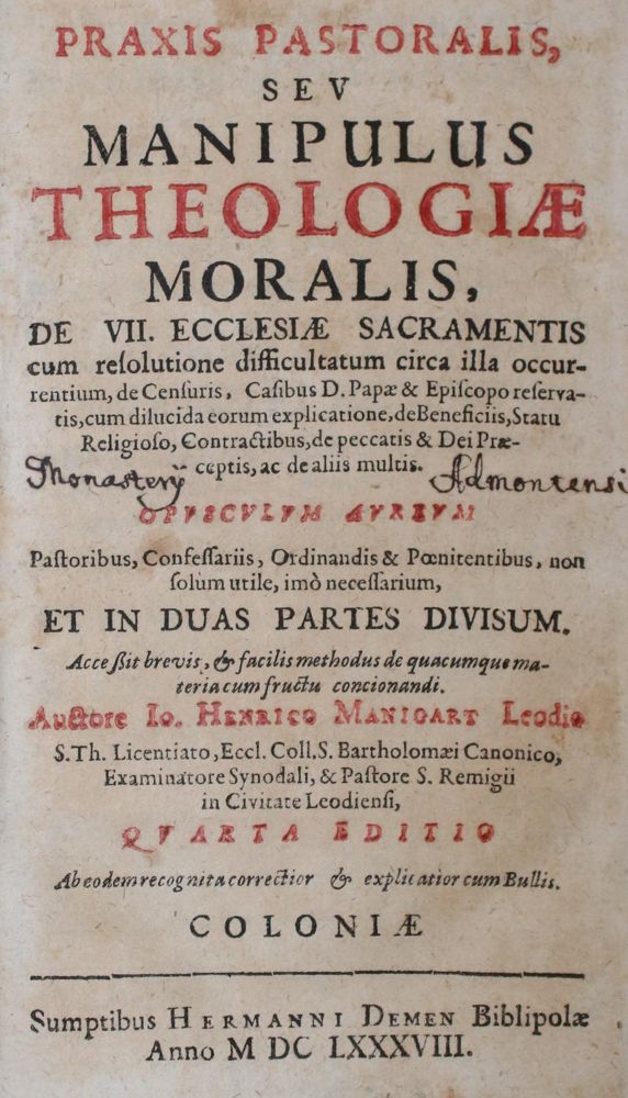 Große Abbildung Nr.1: 140-441 Manigart,J.H.: (Alte Drucke, Handschriften und Theologie)